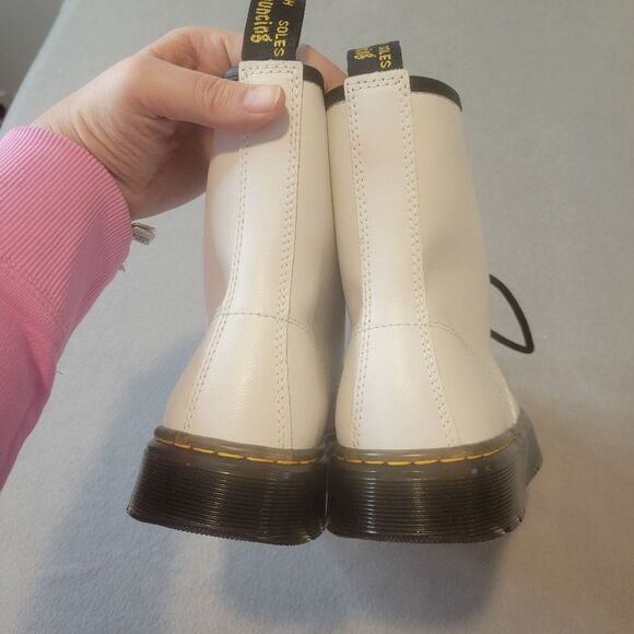 Dr Martens Zavala eyelet combat boots New Men Size 8 Women Size 9 Unisex White - Picture 5 of 6